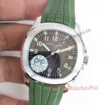 Patek Philippe Aquanaut Replica Watch 5167R Black Face Green Rubber Band Watches 